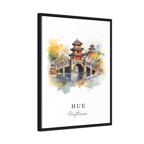 Hue traditional travel art - Vietnam, Hue poster, Wedding gift, Birthday present, Custom Text, Personalized Gift