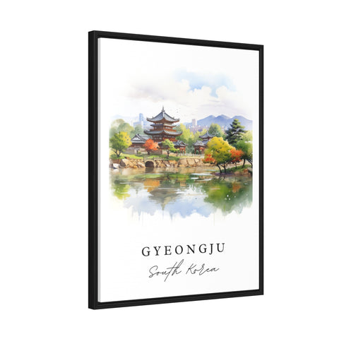 Gyeongju traditional travel art - South Korea, Gyeongju poster, Wedding gift, Birthday present, Custom Text, Personalized Gift