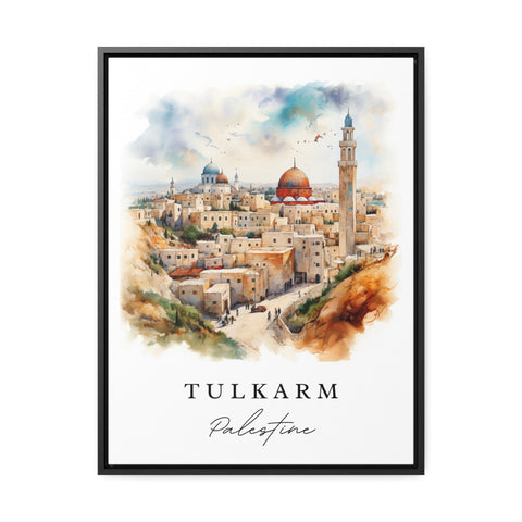 Tulkarm traditional travel art - Palestine, Tulkarm poster print, Wedding gift, Birthday present, Custom Text, Perfect Gift