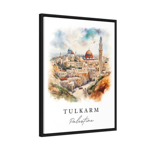 Tulkarm traditional travel art - Palestine, Tulkarm poster print, Wedding gift, Birthday present, Custom Text, Perfect Gift