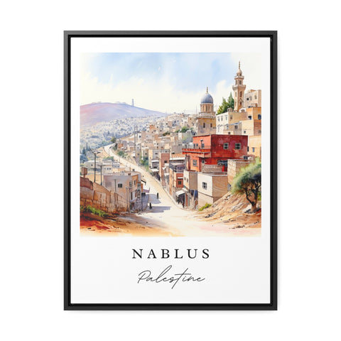 Nablus traditional travel art - Palestine, Nablus poster print, Wedding gift, Birthday present, Custom Text, Perfect Gift