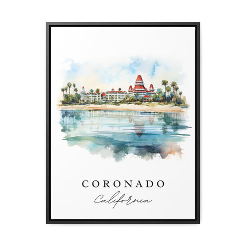 Coronado traditional travel art - California, Coronado poster print, Wedding gift, Birthday present, Custom Text, Perfect Gift