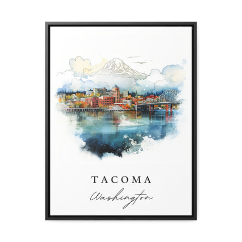 Tacoma traditional travel art - Washington, Tacoma poster print, Wedding gift, Birthday present, Custom Text, Perfect Gift