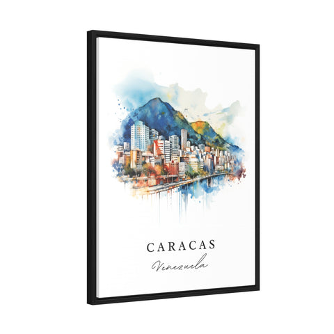 Caracas traditional travel art - Venezuela, Caracas poster, Wedding gift, Birthday present, Custom Text, Personalized Gift