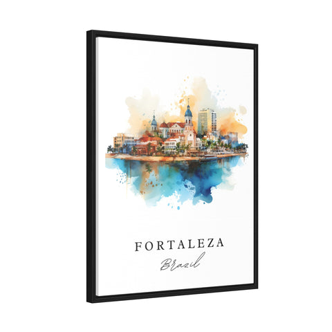Fortaleza traditional travel art - Brazil, Fortaleza poster, Wedding gift, Birthday present, Custom Text, Personalized Gift