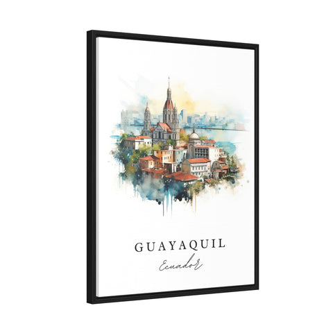 Guayaquil traditional travel art - Ecuador, Guayaquil poster, Wedding gift, Birthday present, Custom Text, Personalized Gift