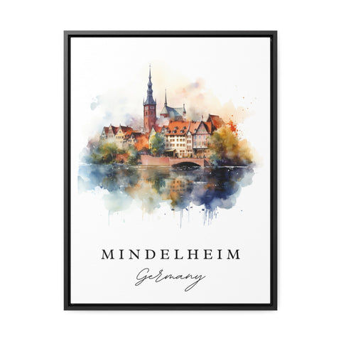 Mindelheim traditional travel art - Germany, Mindelheim poster print, Wedding gift, Birthday present, Custom Text, Perfect Gift