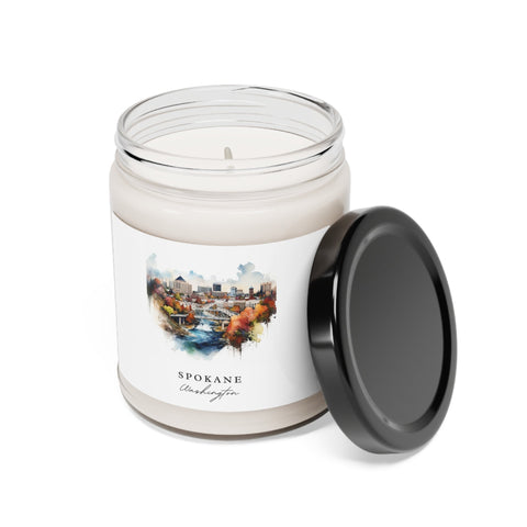 Spokane, Washington, Scented Soy Candle, 9oz - Several unique scent options