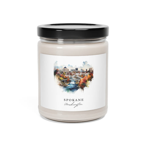 Spokane, Washington, Scented Soy Candle, 9oz - Several unique scent options