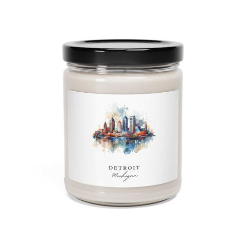 Detroit, Michigan, Scented Soy Candle, 9oz - Several unique scent options