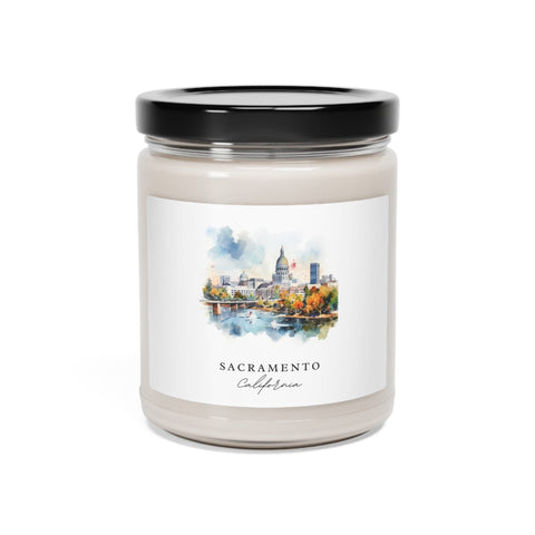 Sacramento, California, Scented Soy Candle, 9oz - Several unique scent options