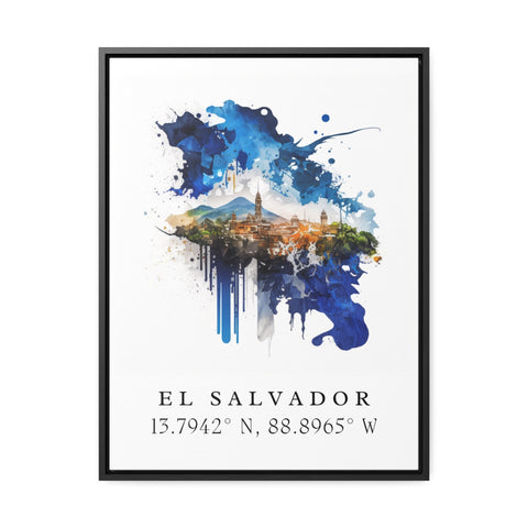 El Salvador Colors traditional art - Central America, El Salvador poster, Wedding gift, Birthday present, Custom Text, Personalised Gift