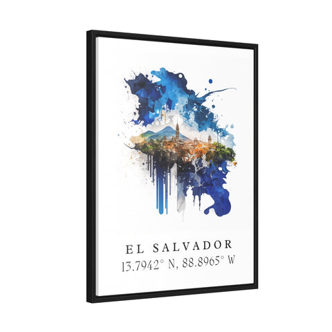El Salvador Colors traditional art - Central America, El Salvador poster, Wedding gift, Birthday present, Custom Text, Personalised Gift