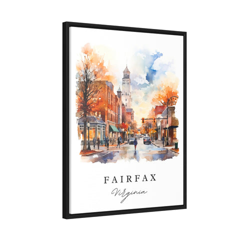 Fairfax traditional travel art - Virginia, Fairfax poster print, Wedding gift, Birthday present, Custom Text, Perfect Gift