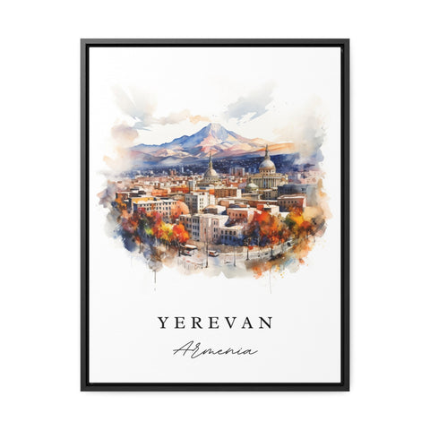 Yerevan traditional travel art - Armenia, Yerevan poster, Wedding gift, Birthday present, Custom Text, Personalized Gift
