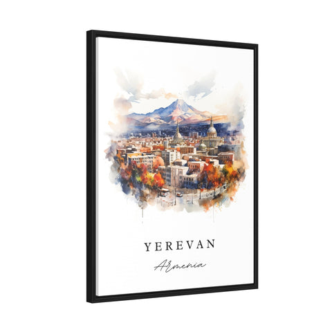 Yerevan traditional travel art - Armenia, Yerevan poster, Wedding gift, Birthday present, Custom Text, Personalized Gift