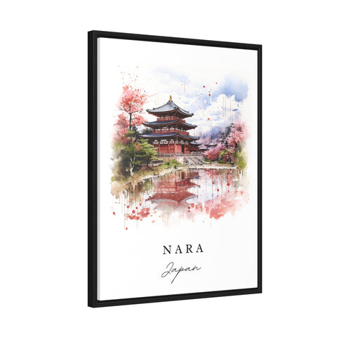 Nara traditional travel art - Japan, Nara poster, Wedding gift, Birthday present, Custom Text, Personalized Gift