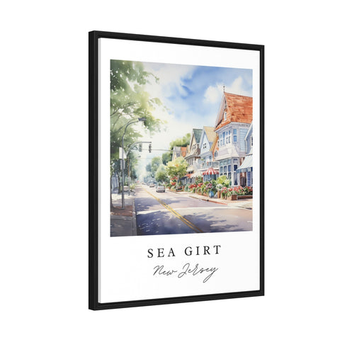 Sea Girt traditional travel art - Jersey Shore, Sea Girt poster, Wedding gift, Birthday present, Custom Text, Personalized Gift