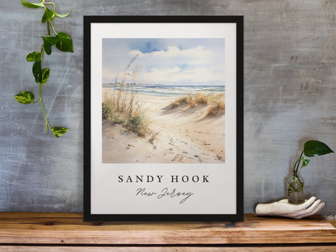 Sandy Hook traditional travel art - New Jersey, Sandy Hook print, Wedding gift, Birthday present, Custom Text, Personalized Gift