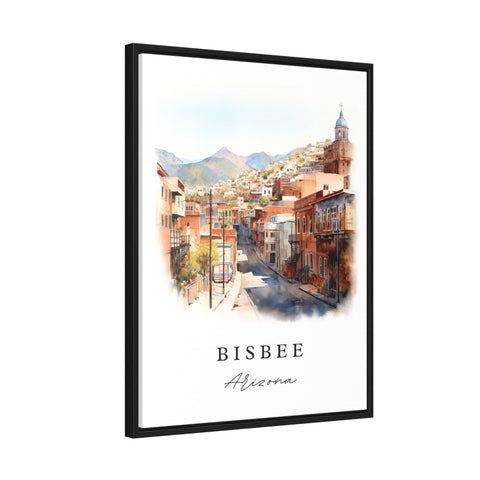 Bisbee traditional travel art - Arizona, Bisbee poster print, Wedding gift, Birthday present, Custom Text, Perfect Gift
