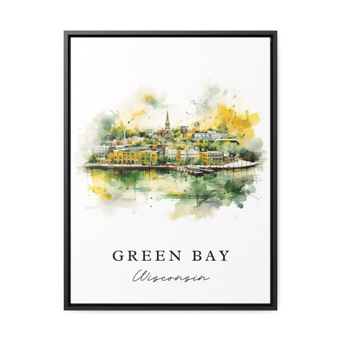 Green Bay traditional travel art - Wisconsin, Green Bay poster print, Wedding gift, Birthday present, Custom Text, Perfect Gift