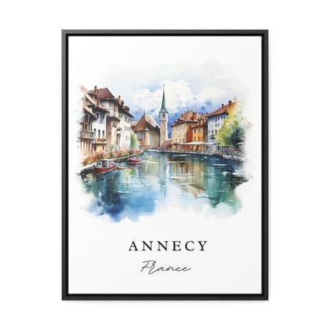 Annecy traditional travel art - France, Annecy poster print, Wedding gift, Birthday present, Custom Text, Perfect Gift