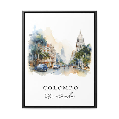Colombo traditional travel art - Sri Lanka, Colombo poster print, Wedding gift, Birthday present, Custom Text, Perfect Gift