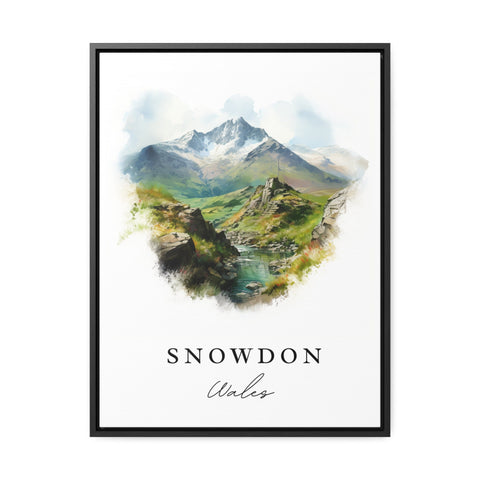 Snowdon traditional travel art - Wales, Snowdon poster print, Wedding gift, Birthday present, Custom Text, Perfect Gift