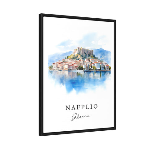 Nafplio traditional travel art - Greece, Nafplio poster print, Wedding gift, Birthday present, Custom Text, Perfect Gift