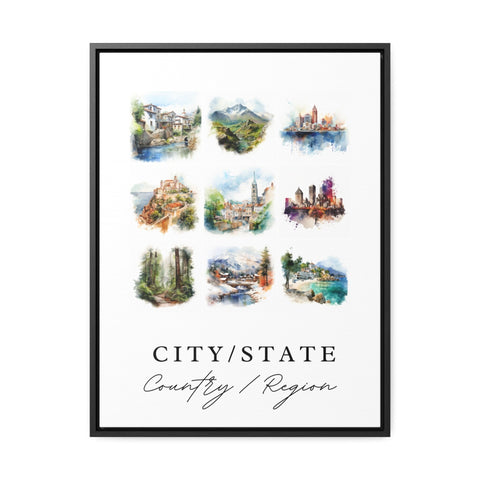 Custom Location Travel Art - Pick Any Location in the World, Perfect Birthday, Holiday, Wedding Gift, Available in multiple formats + sizes