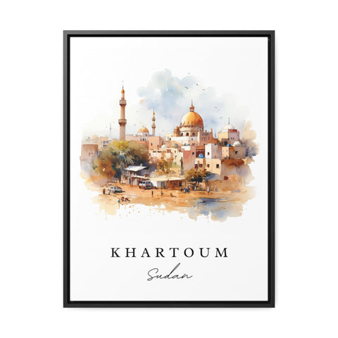 Khartoum traditional travel art - Sudan, Khartoum poster print, Wedding gift, Birthday present, Custom Text, Perfect Gift
