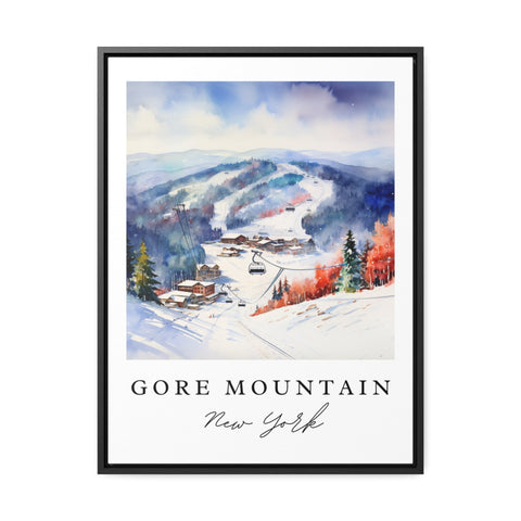 Gore Mountain traditional art - New York, Gore Mountain poster print, Wedding gift, Birthday present, Custom Text, Perfect Gift