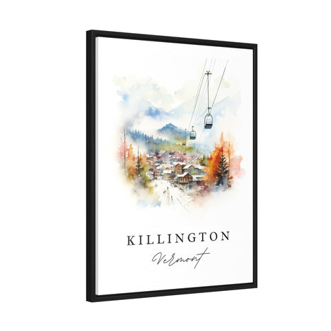 Killington traditional travel art - Vermont, Killington poster print, Wedding gift, Birthday present, Custom Text, Perfect Gift