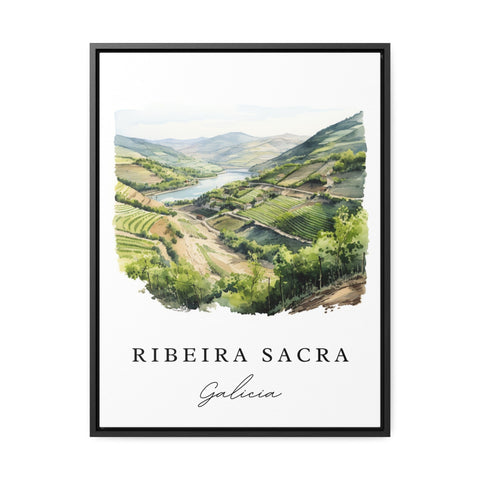 Ribeira Sacra traditional travel art - Galicia, Ribeira Sacra poster print, Wedding gift, Birthday present, Custom Text, Perfect Gift