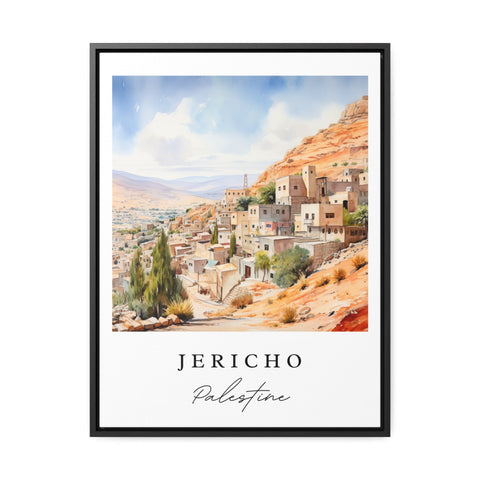 Jericho traditional travel art - Palestine, Jericho poster print, Wedding gift, Birthday present, Custom Text, Perfect Gift