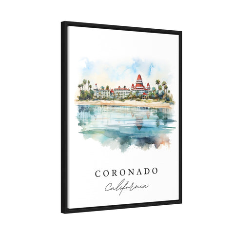 Coronado traditional travel art - California, Coronado poster print, Wedding gift, Birthday present, Custom Text, Perfect Gift