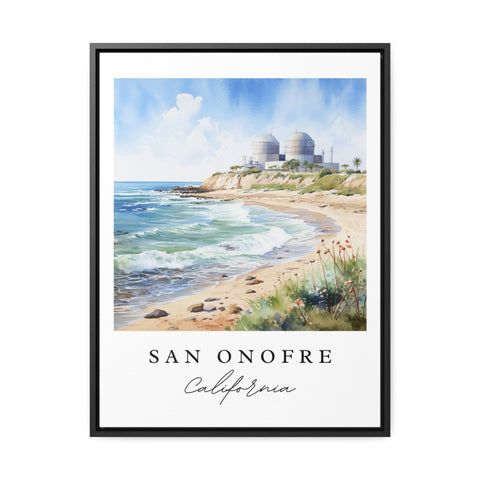 San Onofre traditional travel art - San Diego California, San Onofre poster print, Wedding gift, Birthday present, Custom Text, Perfect Gift