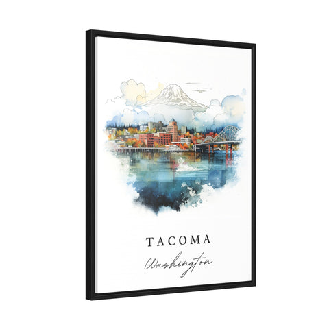 Tacoma traditional travel art - Washington, Tacoma poster print, Wedding gift, Birthday present, Custom Text, Perfect Gift