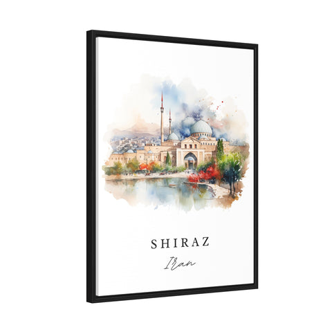 Shiraz traditional travel art - Iran, Shiraz poster print, Wedding gift, Birthday present, Custom Text, Perfect Gift