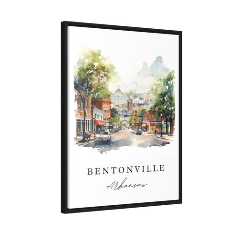Bentonville traditional travel art - Arkansas, Bentonville poster print, Wedding gift, Birthday present, Custom Text, Perfect Gift