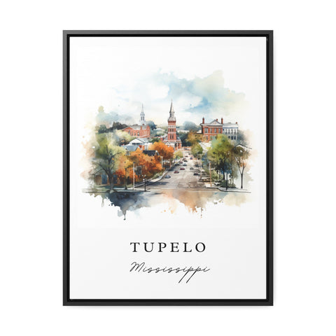 Tupelo traditional travel art - Mississippi, Tupelo poster print, Wedding gift, Birthday present, Custom Text, Perfect Gift