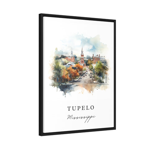 Tupelo traditional travel art - Mississippi, Tupelo poster print, Wedding gift, Birthday present, Custom Text, Perfect Gift