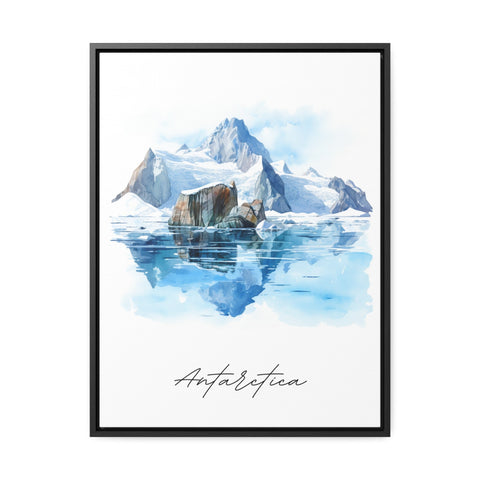 Antarctica traditional travel art - Antarctica, Antarctica poster print, Wedding gift, Birthday present, Custom Text, Perfect Gift