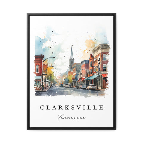 Clarksville traditional travel art - Tennessee, Clarksville poster print, Wedding gift, Birthday present, Custom Text, Perfect Gift