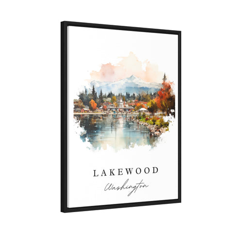 Lakewood traditional travel art - Washington, Lakewood poster print, Wedding gift, Birthday present, Custom Text, Perfect Gift