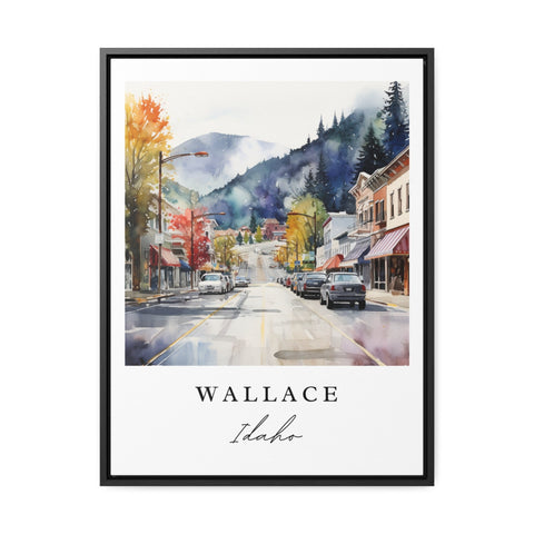Wallace traditional travel art - Idaho, Wallace poster print, Wedding gift, Birthday present, Custom Text, Perfect Gift