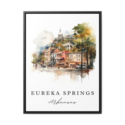 Eureka Springs traditional travel art - Arkansas, Eureka Springs poster print, Wedding gift, Birthday present, Custom Text, Perfect Gift