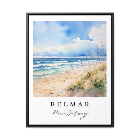 Belmar traditional travel art - Jersey Shore, Belmar poster print, Wedding gift, Birthday present, Custom Text, Perfect Gift