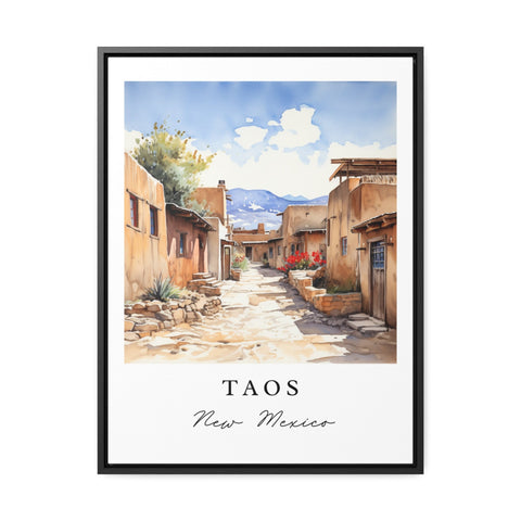Taos traditional travel art - New Mexico, Taos poster print, Wedding gift, Birthday present, Custom Text, Perfect Gift