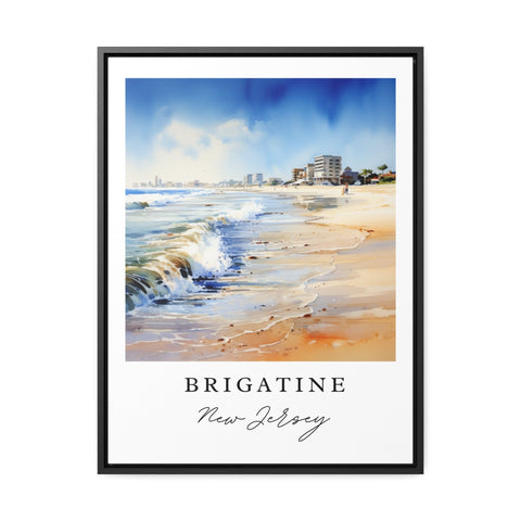 Brigatine traditional travel art - Jersey Shore, Brigatine poster print, Wedding gift, Birthday present, Custom Text, Perfect Gift